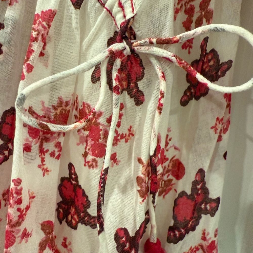 Free People Boho Cottage Core Floral Pink Dress Sz M $128 RV NWT - Picture 3 of 4
